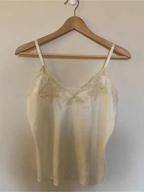 Vintage Lace Trim Camisole Tank Top - Ivory
